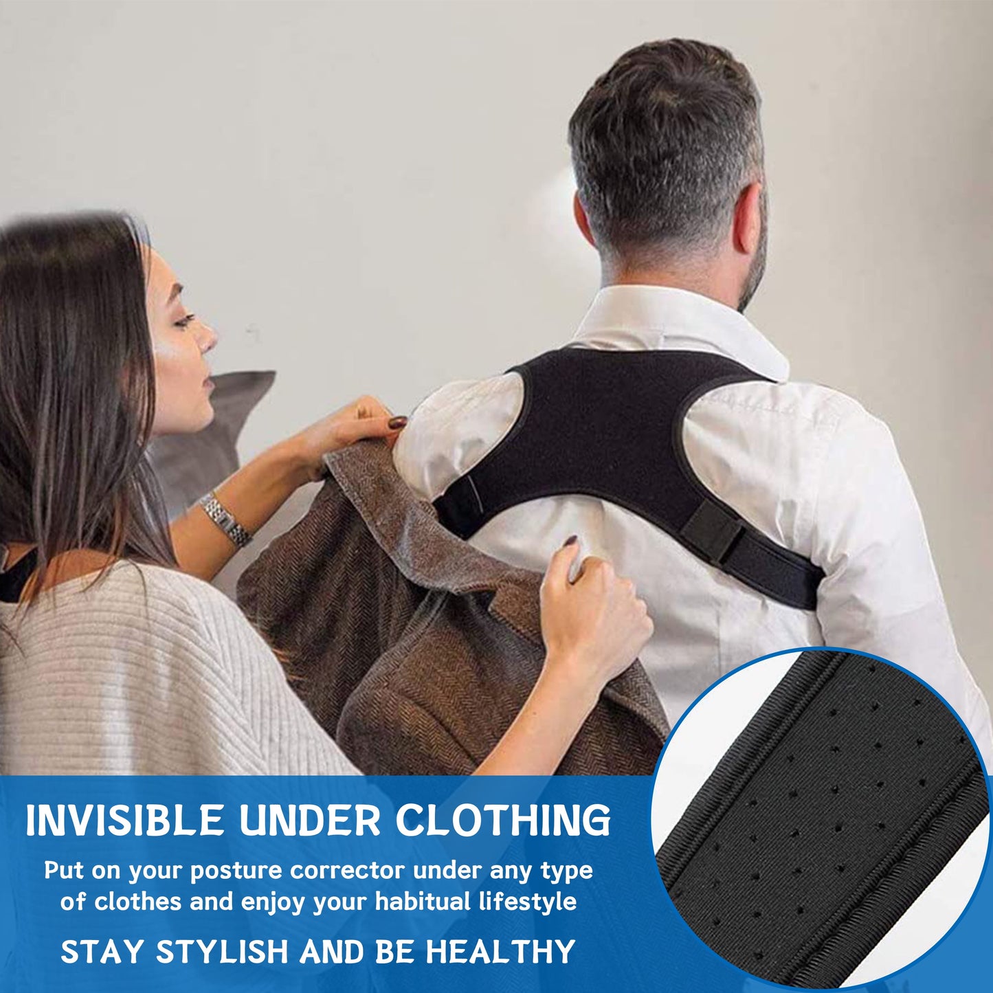 Posture Corrector Brace for Women Men,Back Brace for Posture for Women and Men with Adjustable Shoulder Braces and Cushion Pads,Corrects Hunching&Bad Posture&Shoulder Neck Pain